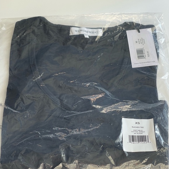 NWT WeWoreWhat COTTON BLACK JERSEY RUCHED TEE
& Canvas KNIT HALTER TOP XS Bundle - Picture 9 of 9